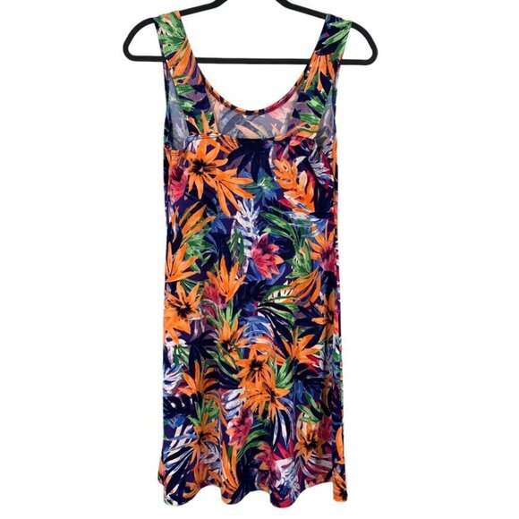 Gitane Dress Womens Medium Floral Purple Orange Vacation Stretchy Artsy Vintage - Picture 4 of 11